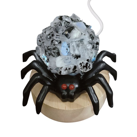 Aihimol Natural Crystal Spider Lamp Halloween Crystal Lamp Desktop Bedside Study Night Light Home Decoration Ornaments