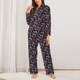 thumbnail image 2 of Vsdgher Daisies Flowers Pajamas Set Long Sleeve Sleepwear Womens Button Down Nightwear Pj Sets-Small, 2 of 7