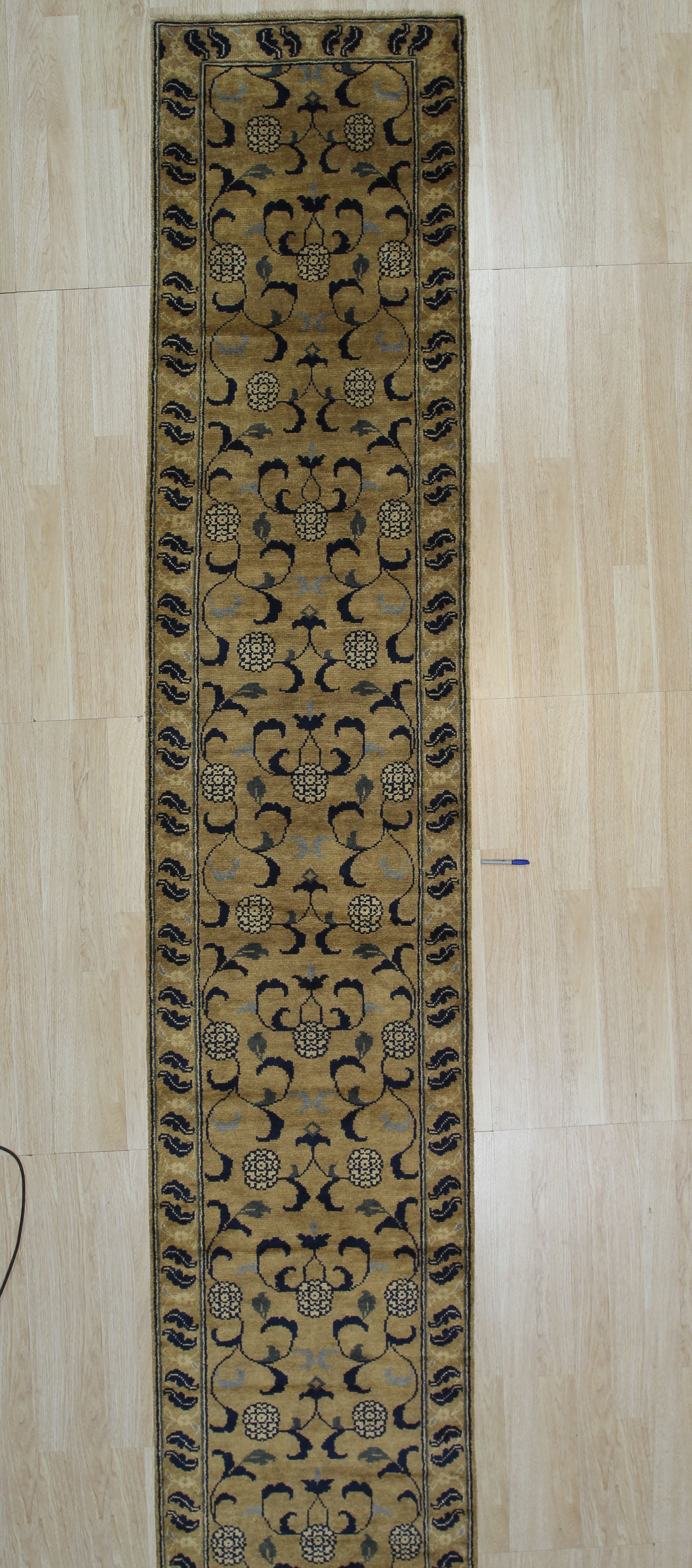 EORC Handmade Mohair Gold Trasitional All Over Ningxia  Rug 2'11 x 21'9 