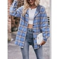 thumbnail image 3 of Liacowi Women Juniors Flannel Shirt Jacket Hood Outwear Lapel Long Sleeve Vintage Plaid Shacket Casual Tops for Teen, 3 of 8