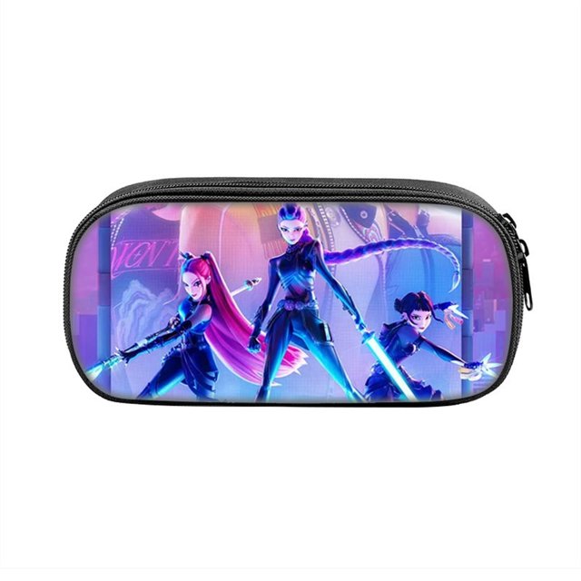 Kpop Demon Hunters Large Pencil Case with Zipper 8.3" Storage Pen Bag Organizer Stationery, Portable Makeup Bag Best Cute Xmas Collectible Birthday Gift