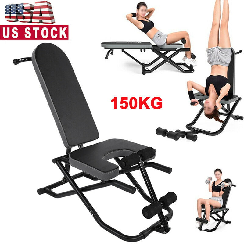 Wooden Yoga Headstand Chair Inversion Bench Indoor Gym Exercise Training Aid USA 