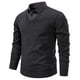 thumbnail image 1 of Blusa y camisa de manga larga con cuello vuelto para hombre, camisa de punto con bloques de color, blusa ajustada de manga larga con cuello vuelto y medio botón, blusa de poliéster para hombre, 1 of 4
