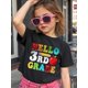 thumbnail image 2 of Young Boy's/Girls "Hello 3rd Grade” Cotton Graphic Tees, Back To School Clothes Girls, Summer Tops With Colorful School Theme, Gift For First Day of School, Fun and Whimsical Kids Clothes Girls, 2 of 6