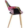 thumbnail image 5 of 2xhome Mid Century Modern Upholstered Fabric Organic Accent Living Room Dining Arm Chair with Natural Wooden Legs, Patchwork Ann, Set of 1, 1 piece, 5 of 10