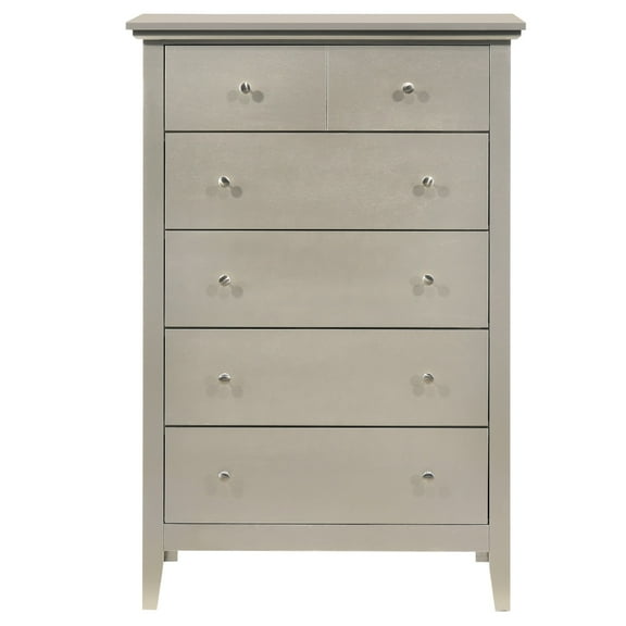 Contemporary Home Living 5-Drawer Dovetail Wooden Bedroom Chest - 48" - Gray