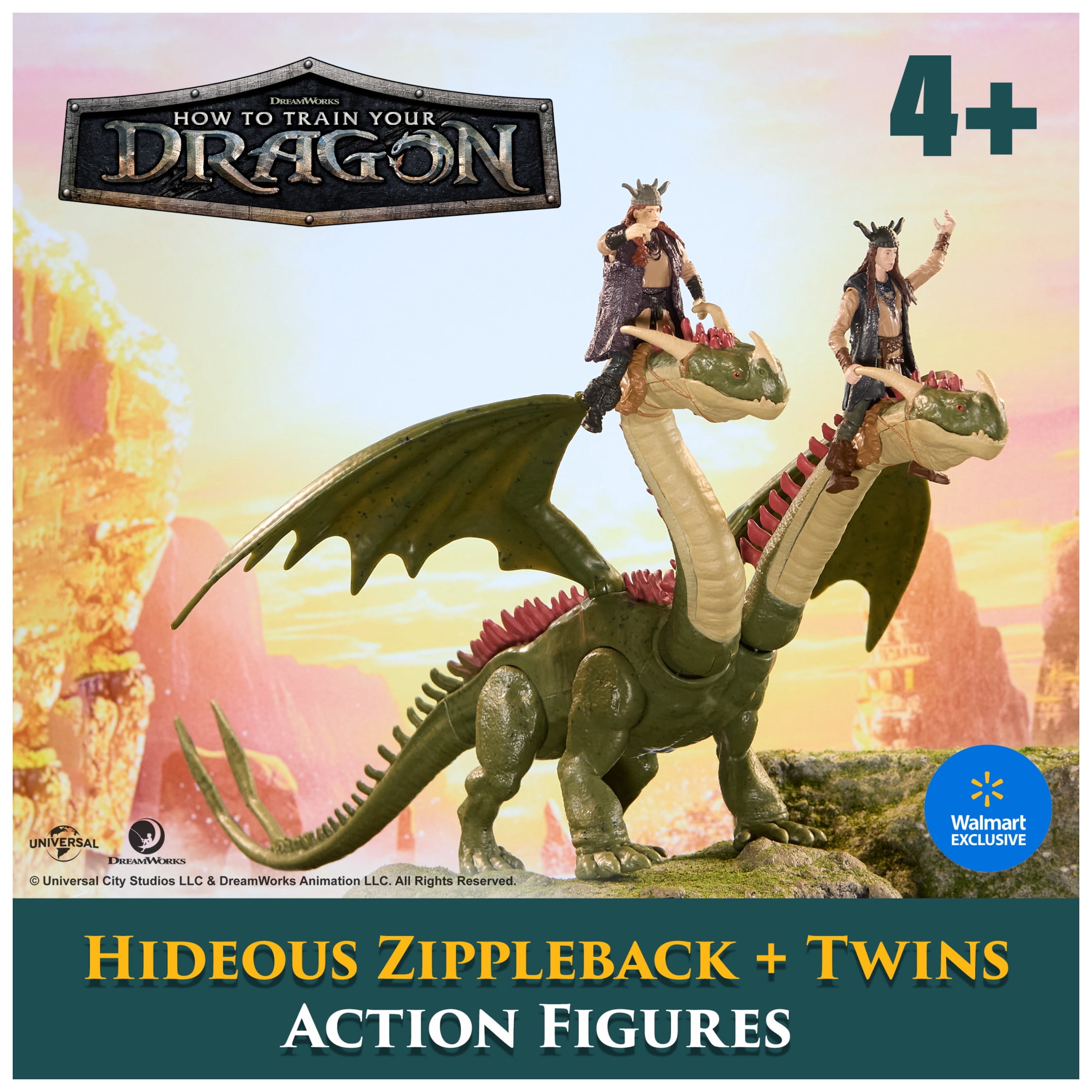Dreamworks Dragons, Hideous Zippleback, Ruffnut & Tuffnut, Viking Duo Action Figures
