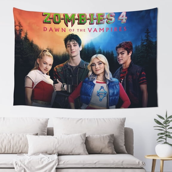 Zombies 4 Tapestry Banner 60 X 40 inch Decor Art Tablecloth Wall Hanging Mural for Bedroom Dorm