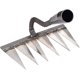 thumbnail image 1 of Rastrillo - Rastrillos manuales de metal para jardinería, desmalezado - Rastrillo de púas de metal resistente, desmalezado, desmalezado, rastrillo de área, roca, grava, rastrillo cultivador, 1 of 5