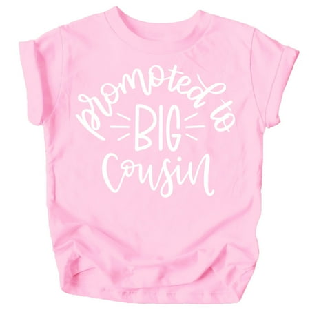 

Promoted to Big Cousin T-Shirts for Toddler Girls Fun Family Outfits Pink Shirt