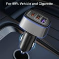 thumbnail image 3 of USB C Car Charger 95W, PD 65W PPS 45W QC3.0 30W Type-C Fast Cigarette Lighter Charger for iPad/MacBook/Laptop iPhone 15/14/13/12 Pro Max, Samsung Galaxy, Google Pixel, with Type-C Cable, 3 of 7