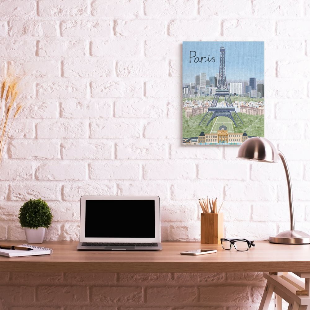 Stupell Industries Paris Colorful Landmarks French City European Architecture Canvas Wall Art Design by Carla Daly, 24" x 30"