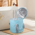thumbnail image 1 of SHOWERORO Blue Foldable Bucket for Camping Water Storage Made with Sturdy Polyester and Peva Material, 1 of 6