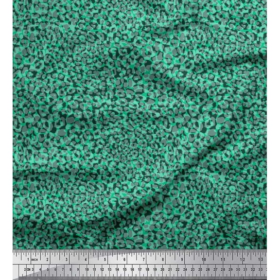 Soimoi Cotton Duck Fabric Leopard Animal Skin Printed Craft Fabric by The Yard 42 Inch Wide