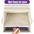 thumbnail image 4 of Small 8 Quart Linen Fabric Foldable Storage Bin Cube Organizer Basket with Lid & Handles, Collapsible Decorative Box Container for Home, Dorm, Closet, Purple & White, 10"x8"x6", 6-Pack, 4 of 15