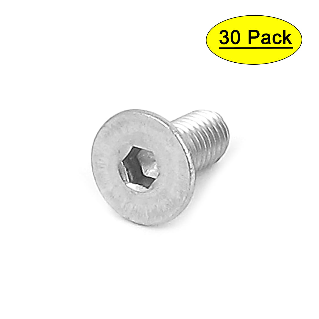 uxcell 30Pcs M6 X 12mm 304 Stainless Steel Car Motorcycle Hex Socket Head Screws Bolts Fasteners 