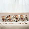 thumbnail image 4 of Ambesonne Leopard Throw Pillow Cover Pack of 4, Wild Autumn Woodland Art, 4 Pcs-24" x 24", Burnt Sienna Amber and Grey, 4 of 5