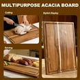 thumbnail image 5 of HOJOBWU 24x18 Acacia Wood Cutting Board, Large Wooden Butcher Block with Juice Groove and Handles for Kitchen Prep, 5 of 10