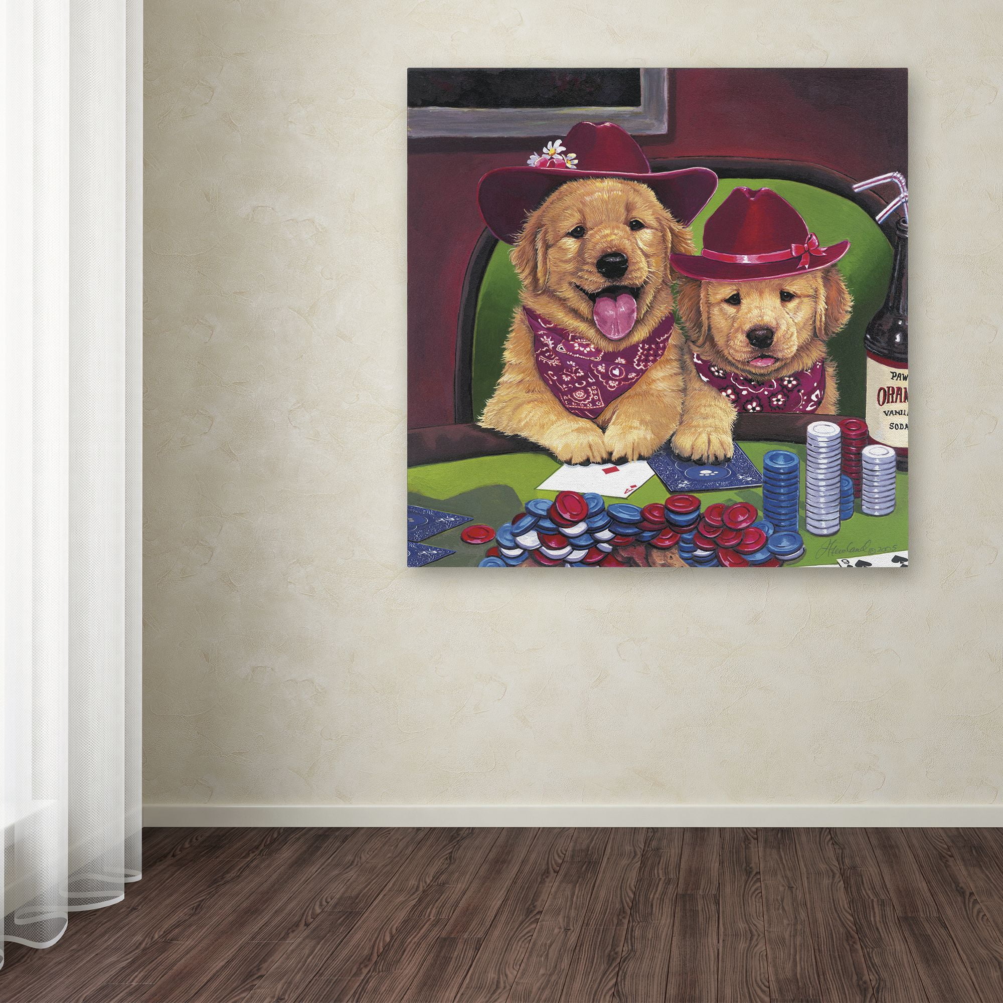 Trademark Fine Art 'Poker Dogs' Canvas Art by Jenny Newland