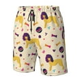 thumbnail image 4 of Adobk Cartoon Poodle Dog Print Men's Swim Trunks Hawaiian Bathing Suit Swimsuits Beach Shorts with Pockets-3X-Large, 4 of 6