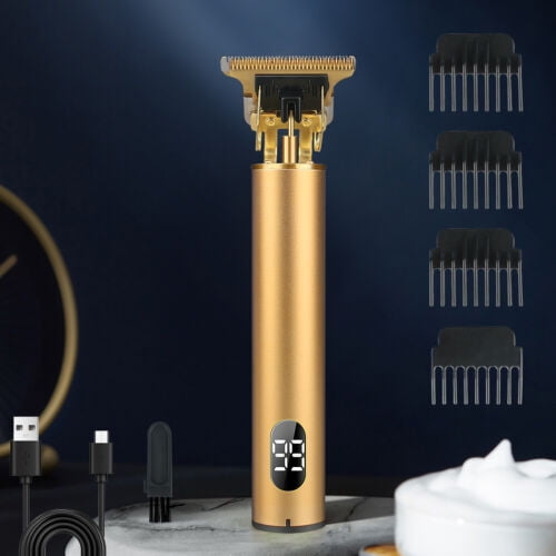Elegant Choise Digital Display Men Electric Push Clipper Professional Haircut Trimmer Cordless