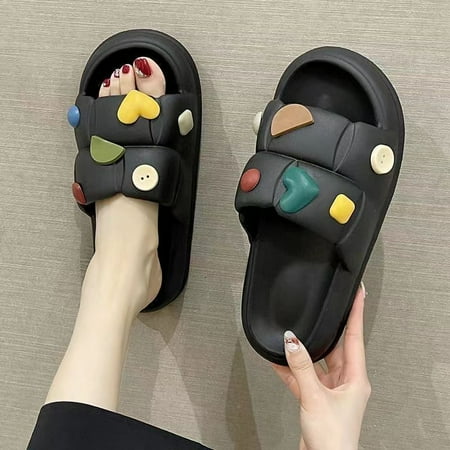 

Slippers Women‘s Exterior Wear Feeling Ultra-soft Ultra-light Sandals Women‘s Exterior Wear Non-slip Odor Deodorant Home and Household Girls‘ Heart Sandals