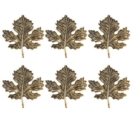 

6pcs Delicate Maple Leaf Design Napkin Rings Practical Metal Napkin Buckles