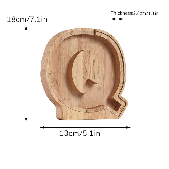 Personalized Wooden Name Money Box Wooden Deposit Box Twenty Six English Letters