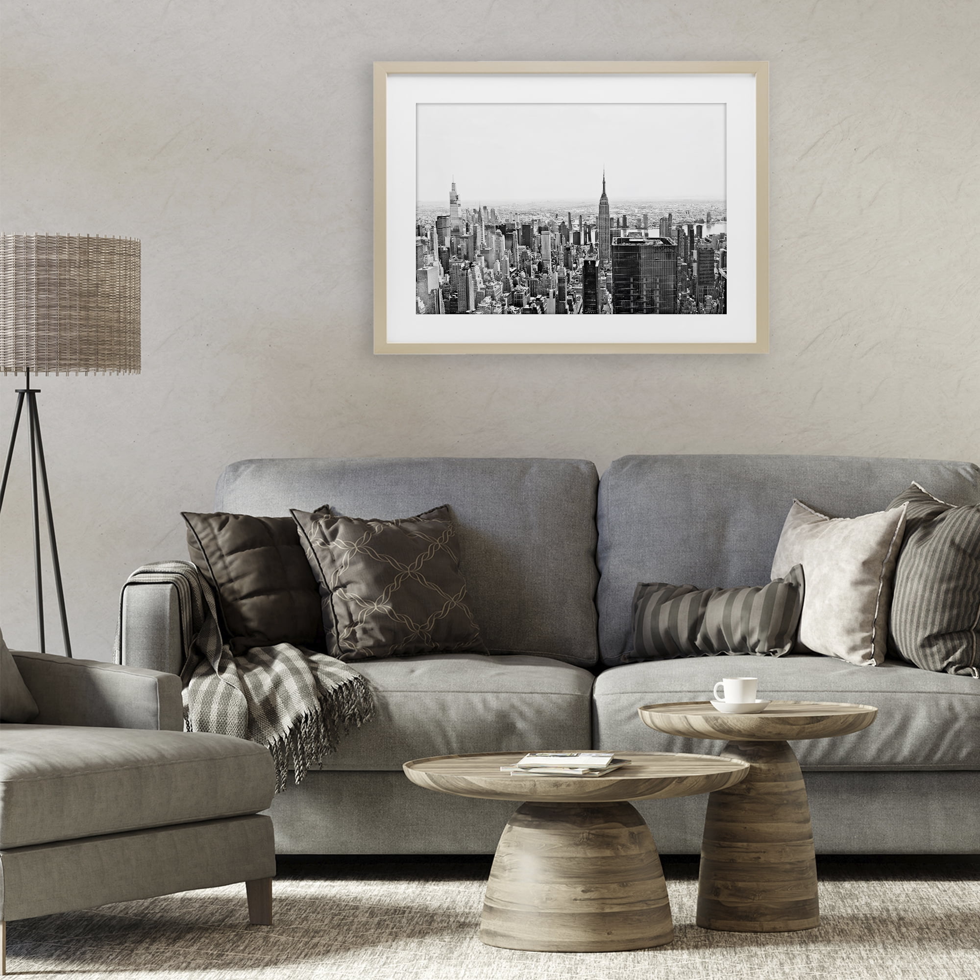 Stupell Industries New York City Scape View Birch Framed Print Under Glass, design by Kali Wilson