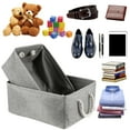 ODOMY Grey Basket Storage Baskets Fabric Baskets Rectangular Storage