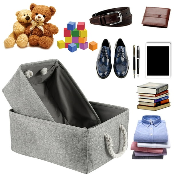 Willstar 2Pcs 3 Size Foldable Storage Box Fabric Small Toy Bins Cosmetic Case Basket Desk Towels