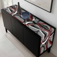 thumbnail image 5 of Grey Geometric Table Runner 36 Inches Long, Modern Abstract Black White Red Striped Kitchen Coffee Dining Table Decoration for Home Party Birthday Wedding Home Decor 13x36 Inches, 5 of 8