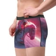 thumbnail image 2 of Honeii Astronaut Riding Fiery Horse Print Mens Boxer Briefs Breathable,Boxer Brief for Men, Moisture-Wicking Underwear-Medium, 2 of 5