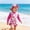 E-93Pink1, variant on FAOWME Baby Kids Girls One Piece Swimwear Leopard Print Long Sleeve Upf 50 Rash Guard Ruffles Comfortable Stylish Swimsuit Hat For Beach Pool,Black,9-12 Month
