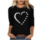 thumbnail image 1 of Tops de Cuello Redondo para las Mujeres Moda Impresa 3/4 Mangas Blusa Casual Top, Estante de Imitación, 1 of 5