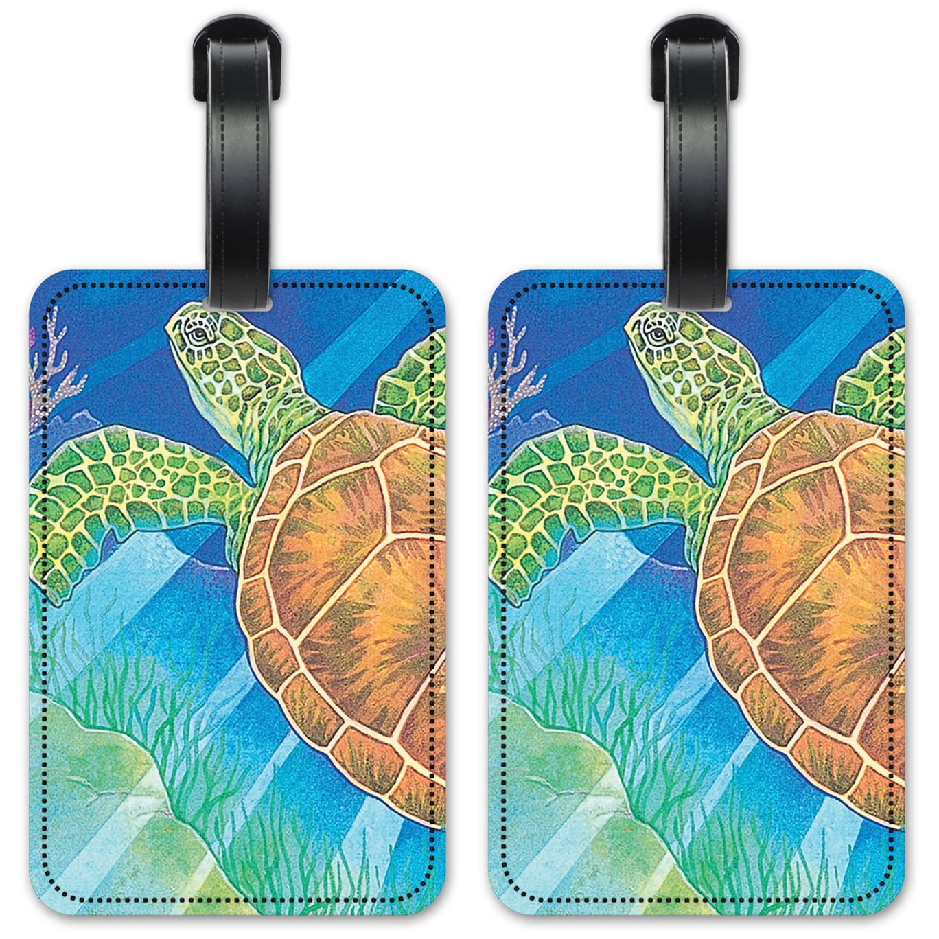 Sea Turtle - Luggage ID Tags / Suitcase Identification Cards - Set of 2 ...