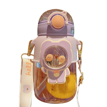 

Hloma 720Ml Water Bottle Adorable Large Capacity Creative Cute Bear Shape Water Bottle with Straw Daily Use