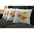 thumbnail image 5 of Ambesonne Garden Throw Pillow Cover 4 Pack, Orchid Petal Wild Exotic, 24", Red Yellow Marigold, 5 of 5