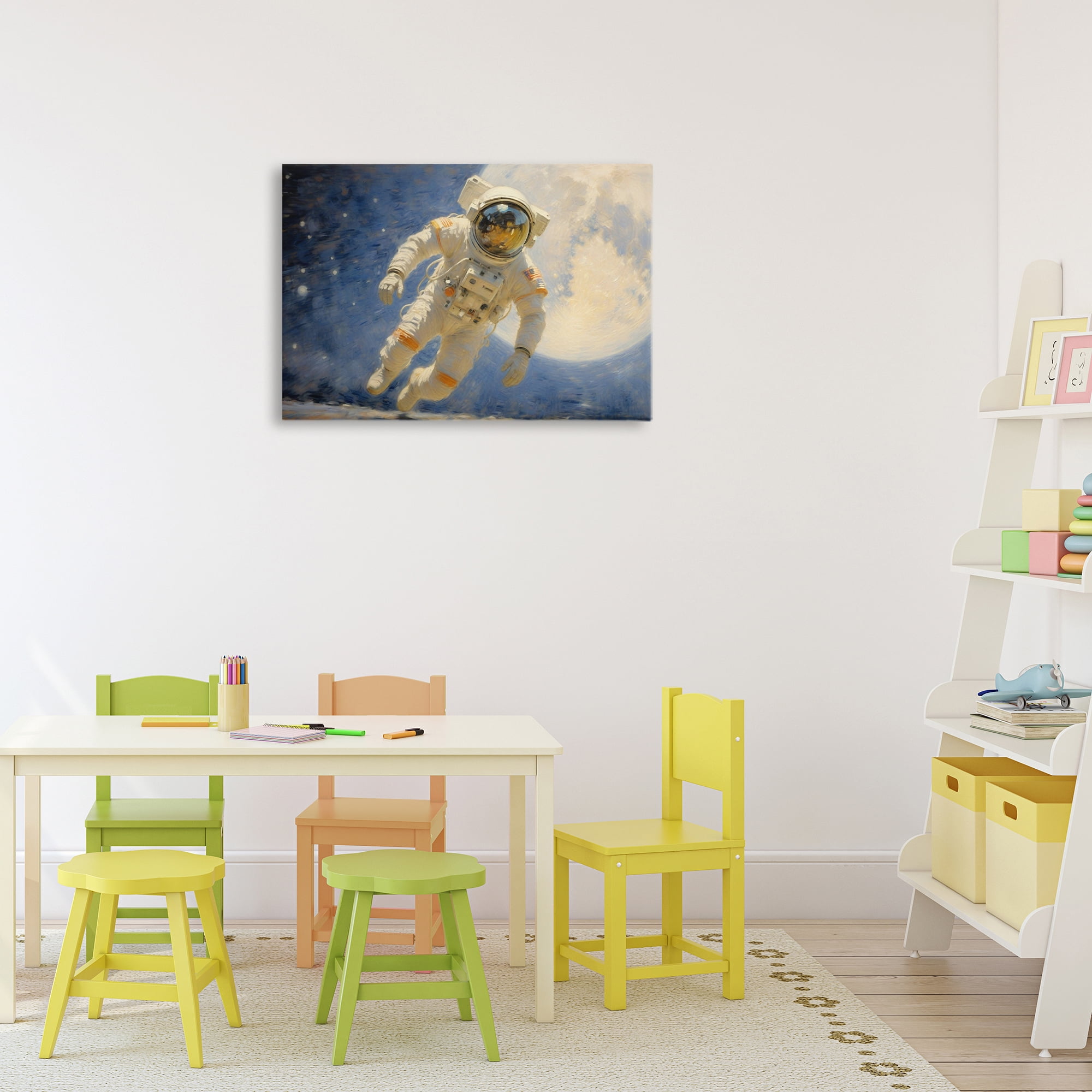 Astronaut in Vast Galaxy Canvas Wall Art, design by Angie Hawke