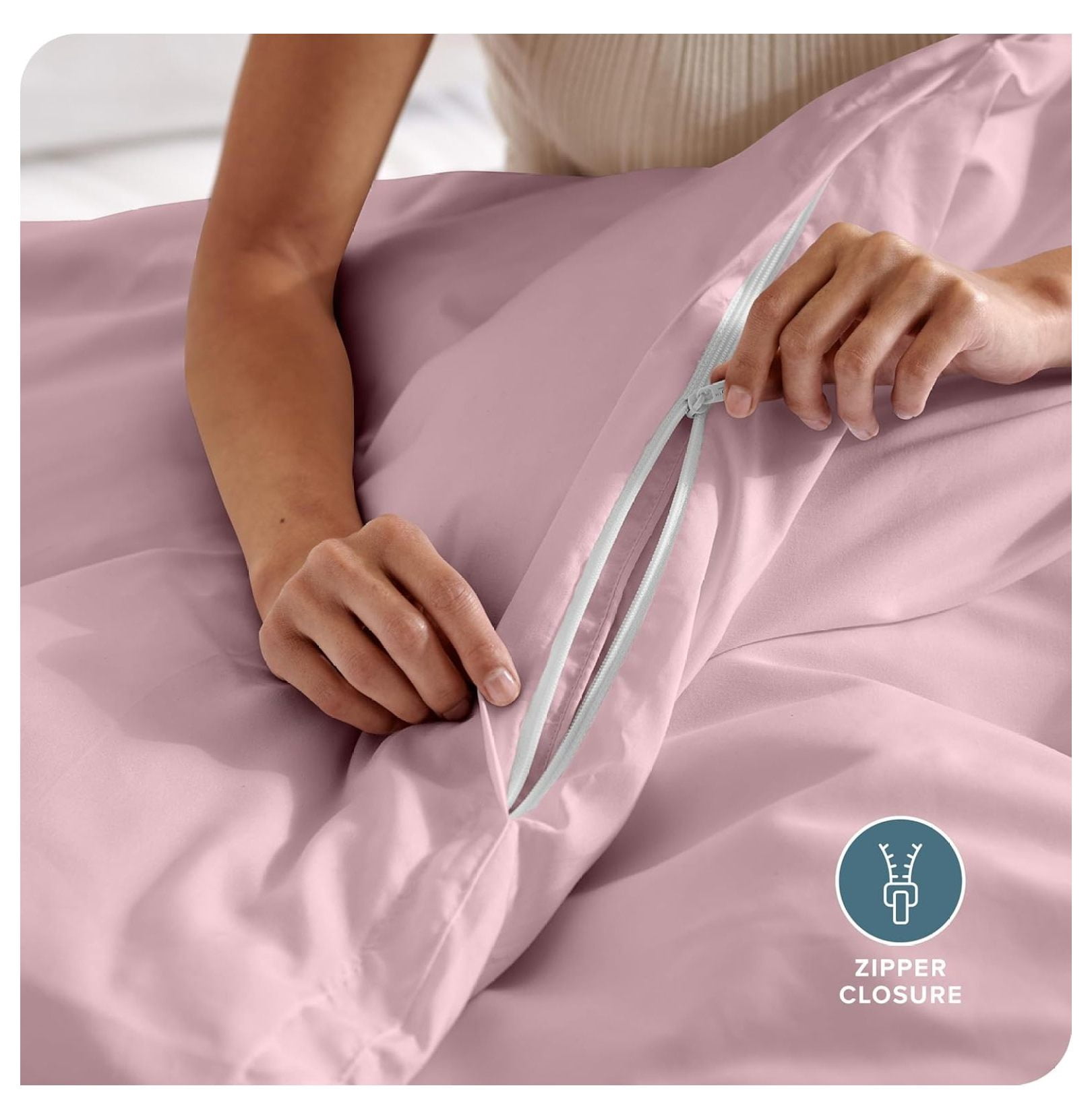 Bedding Duvet Cover King Size - Premium 1800 Super Soft Collection - Lightweight, Cooling - Soft Breathable Bedding Duvet Cover (King, Dusty Pink)