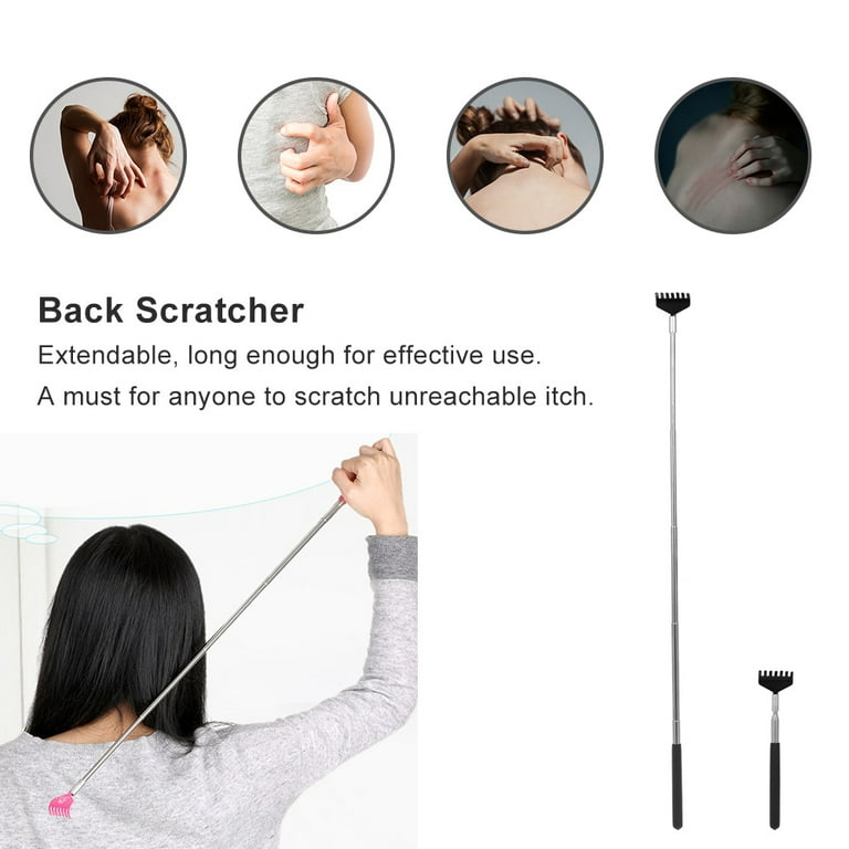 Anself Telescopic Back Scratcher Massager Metal Compact Extendable