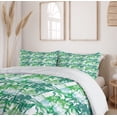 thumbnail image 6 of Ambesonne Palm Leaf Duvet Cover Sets, Exotic Fantasy Jungle, 2-King, Forest Green Lime Green, 6 of 7