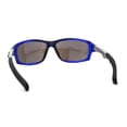 thumbnail image 4 of Xloop Mens Rectangle Warp Around Plastic Sport Sunglasses Silver Blue Mirror, 4 of 4