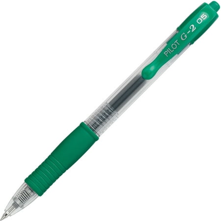 Pilot G-2 Gel Ink Pen, 0.5mm Extra Fine - Green Ink (12 Per Pack)