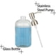 thumbnail image 3 of Dispensador de jabón de vidrio, diseño elegante para cocina o baño, mayor capacidad 400 ml, saludable, seguro y reutilizable, color transparente, 3 of 5
