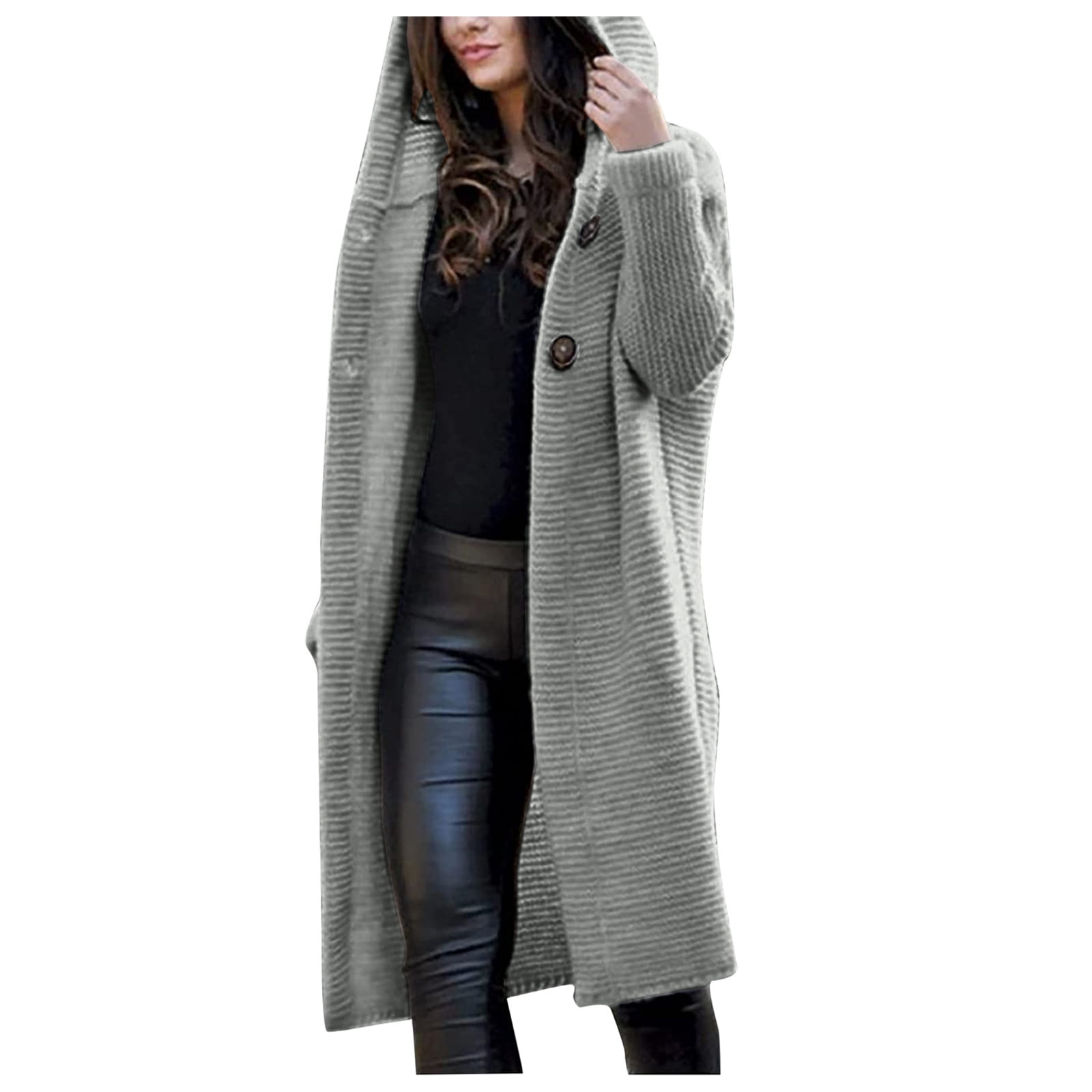 JDEFEG Long Jacket for Women Fashion Solid Open Front Long Elastic