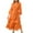 Orange, variant on IROINNID Semi Formal Dress for Women Long Sleeve Peplum Dress Comfortable Button Zipper Solid Color V-neck A-line Skirt Belt Dress,Orange
