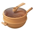 thumbnail image 2 of XIPYYKM Titanium Pressed Clay Anti Stick Health Pot New Clay Print Pot with Steam Pot Multi Function Integrated Pot with Silicone Spoon Suitable for All Types of Cookware Kitchen Supplies, 2 of 8