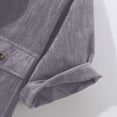 thumbnail image 2 of YLSDY Men's Corduroy Button Down Shirts, Summer Short Sleeve Casual Shacket Jacket Fashion Western Corduroy Tops with Pockets Gray XXL, 2 of 5