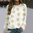 thumbnail image 2 of Bmisegm Women T-Shirt à Manches Longues Col Rond pour Femmes, Usage Quotidien à la Maison Ou en Extérieur, Haut Imprimé, Chandail en Molleton Décontracté pour Blanc m, 2 of 5